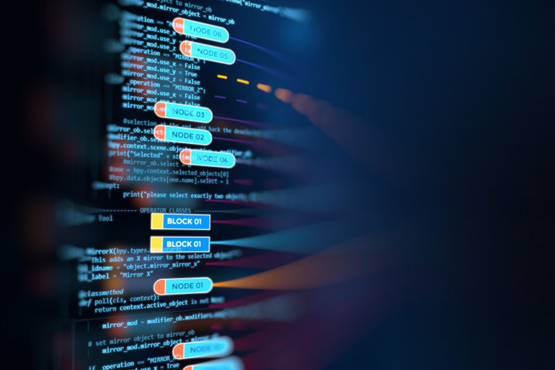 代碼編織未來 軟件開發者的抽象藝術與技術背景素材的視覺呈現